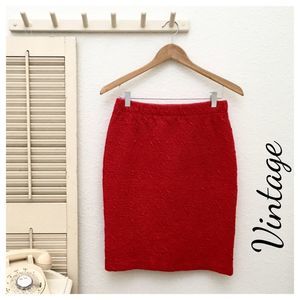 Vintage 90s Red Body Contour Textured Short Skirt